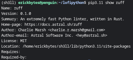 view info about a Python library with pip